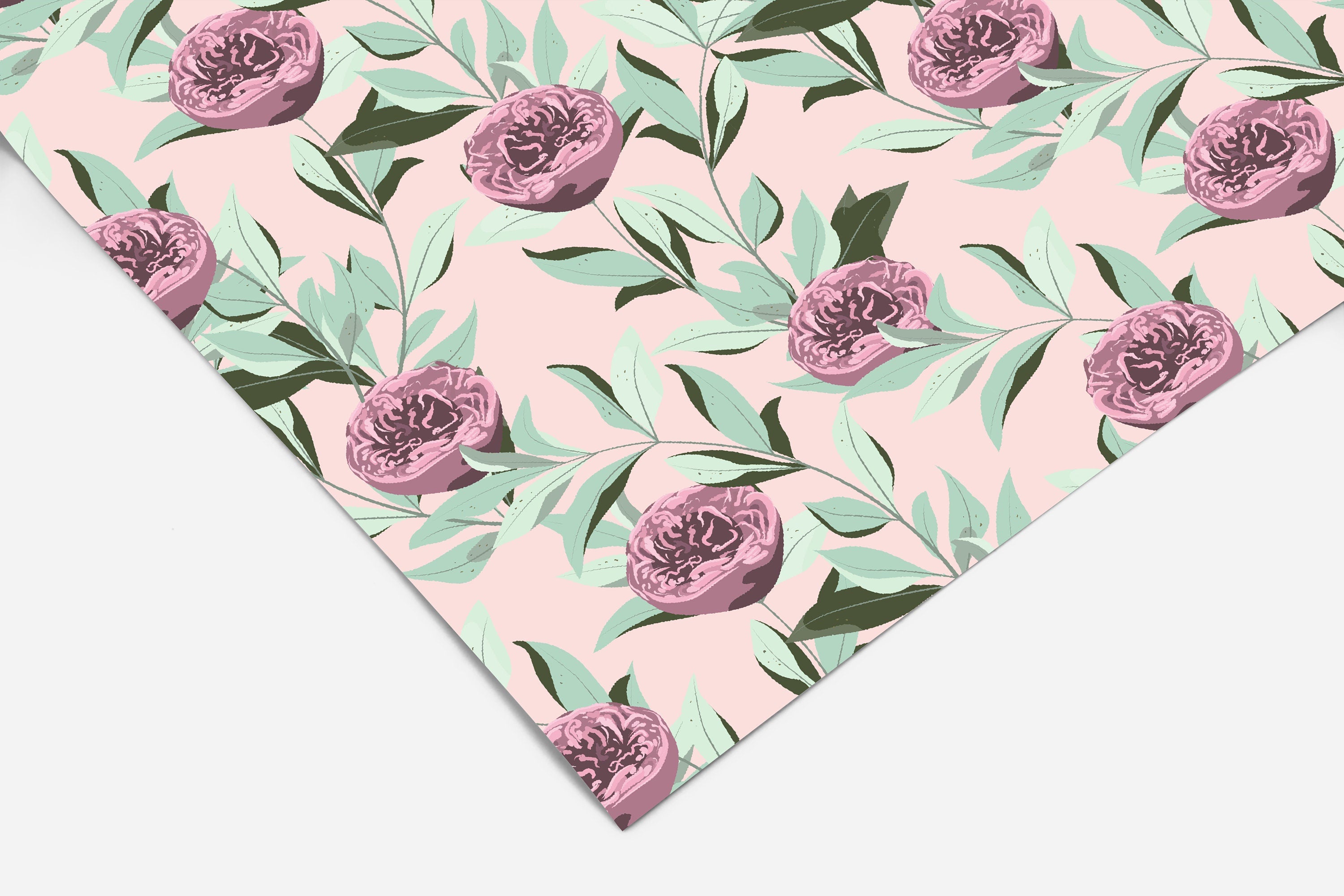 Sage Pink Floral Contact Paper