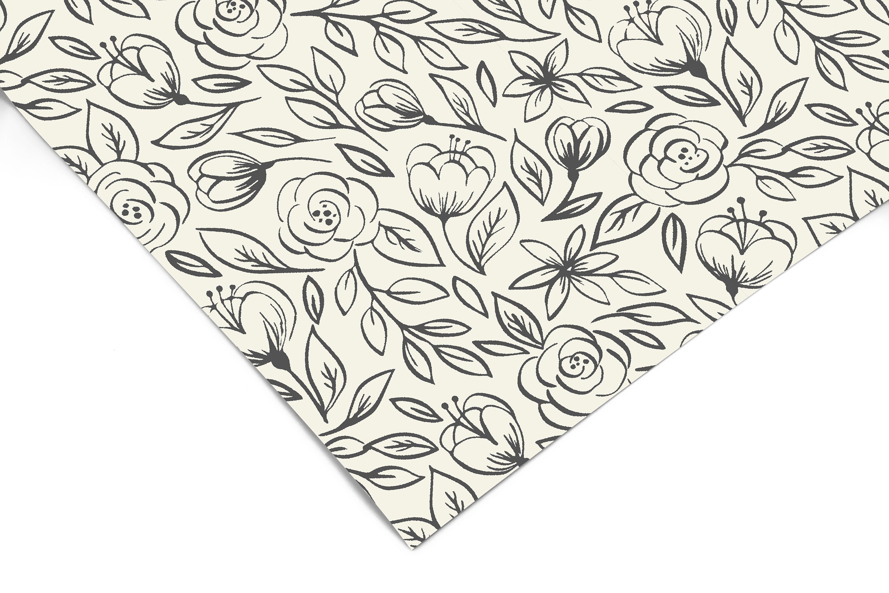 Black White Rose Contact Paper, Peel And Stick Wallpaper, Removable  Wallpaper, Shelf Liner, Drawer Liner