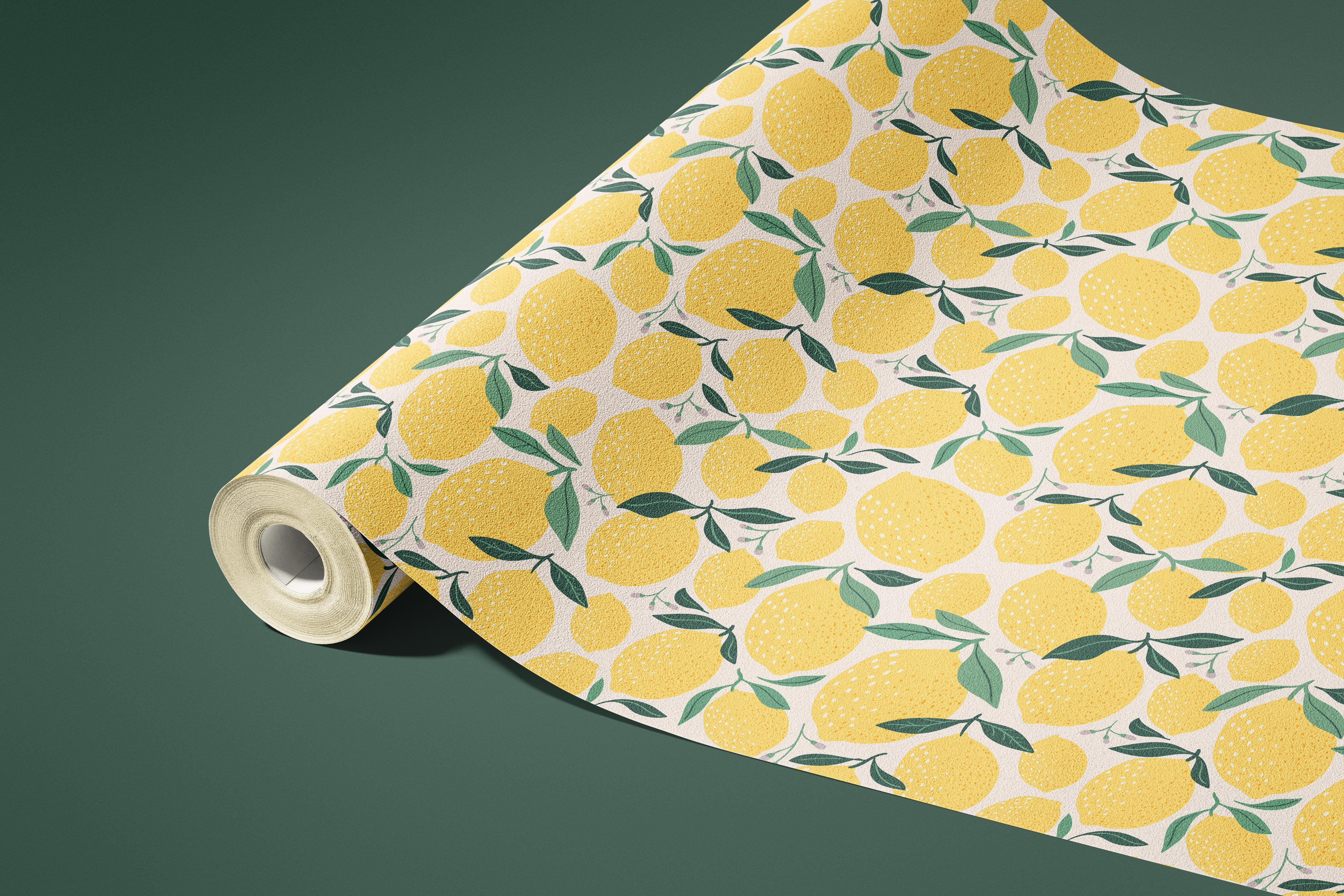 1 Sheet of 24in x 96in (8ft) Lemons Decor Floral DISCOUNTED Contact Paper 1126