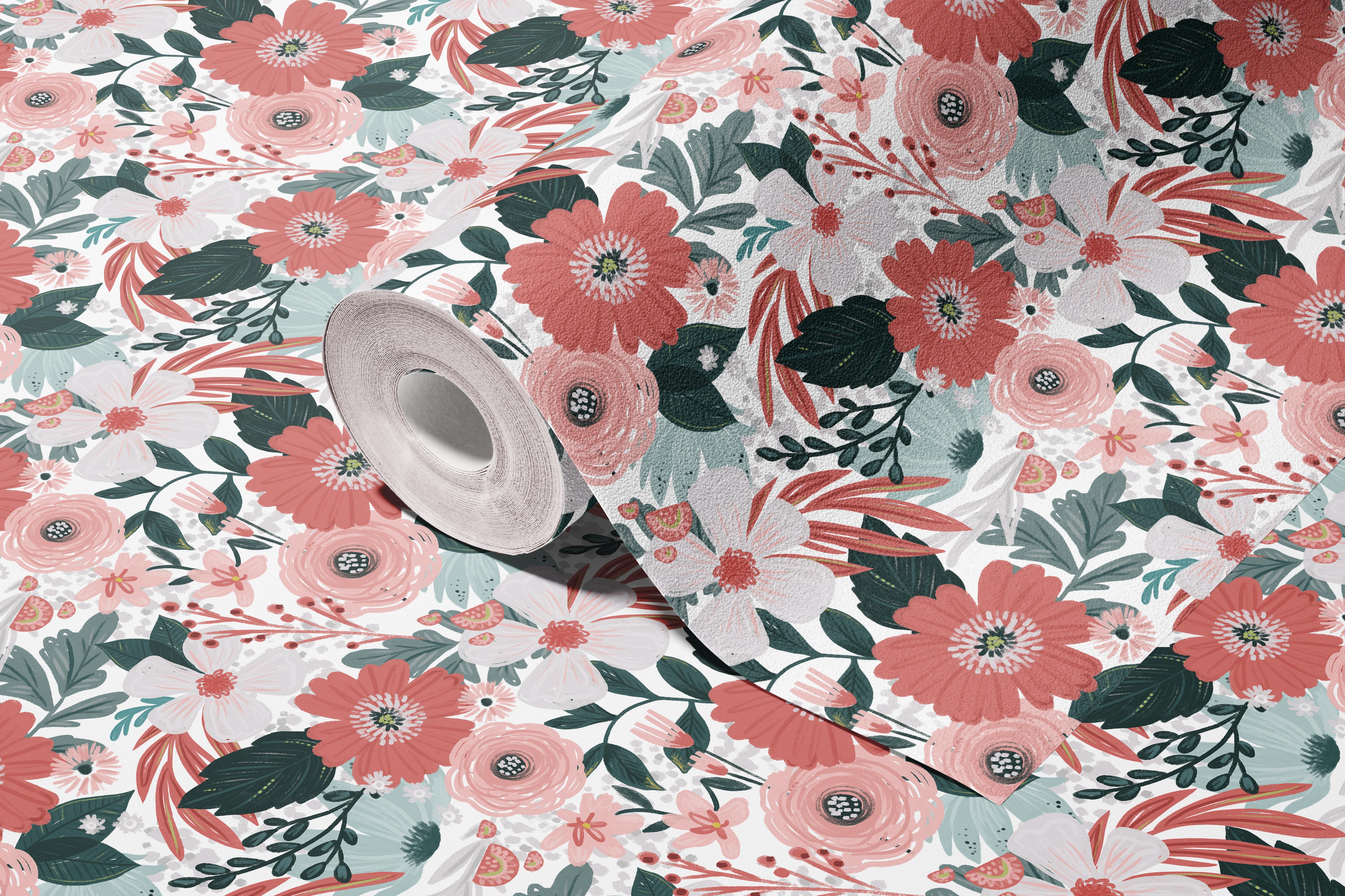 Pink Floral Contact Paper | Peel And Stick Wallpaper | Removable Wallpaper | Shelf Liner | Drawer Liner | Peel and Stick Paper 902