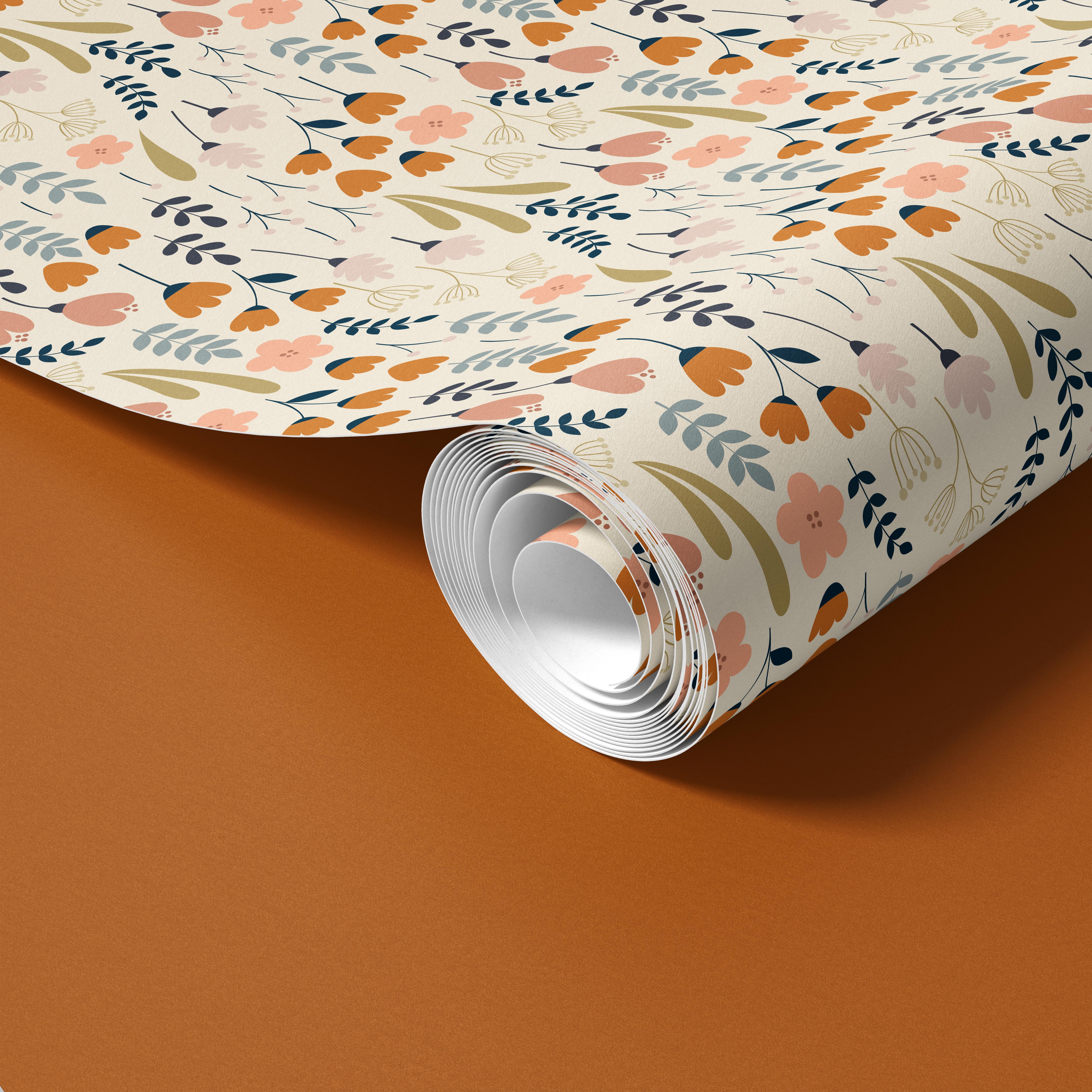 Floral Cream Contact Paper | Peel And Stick Wallpaper | Removable Wallpaper | Shelf Liner | Drawer Liner | Peel and Stick Paper 960