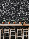 Removable Wallpaper Black White Drawn Floral Abstract Wallpaper | Peel And Stick Wallpaper | Adhesive Wallpaper | Wallpaper Peel Stick 1171a