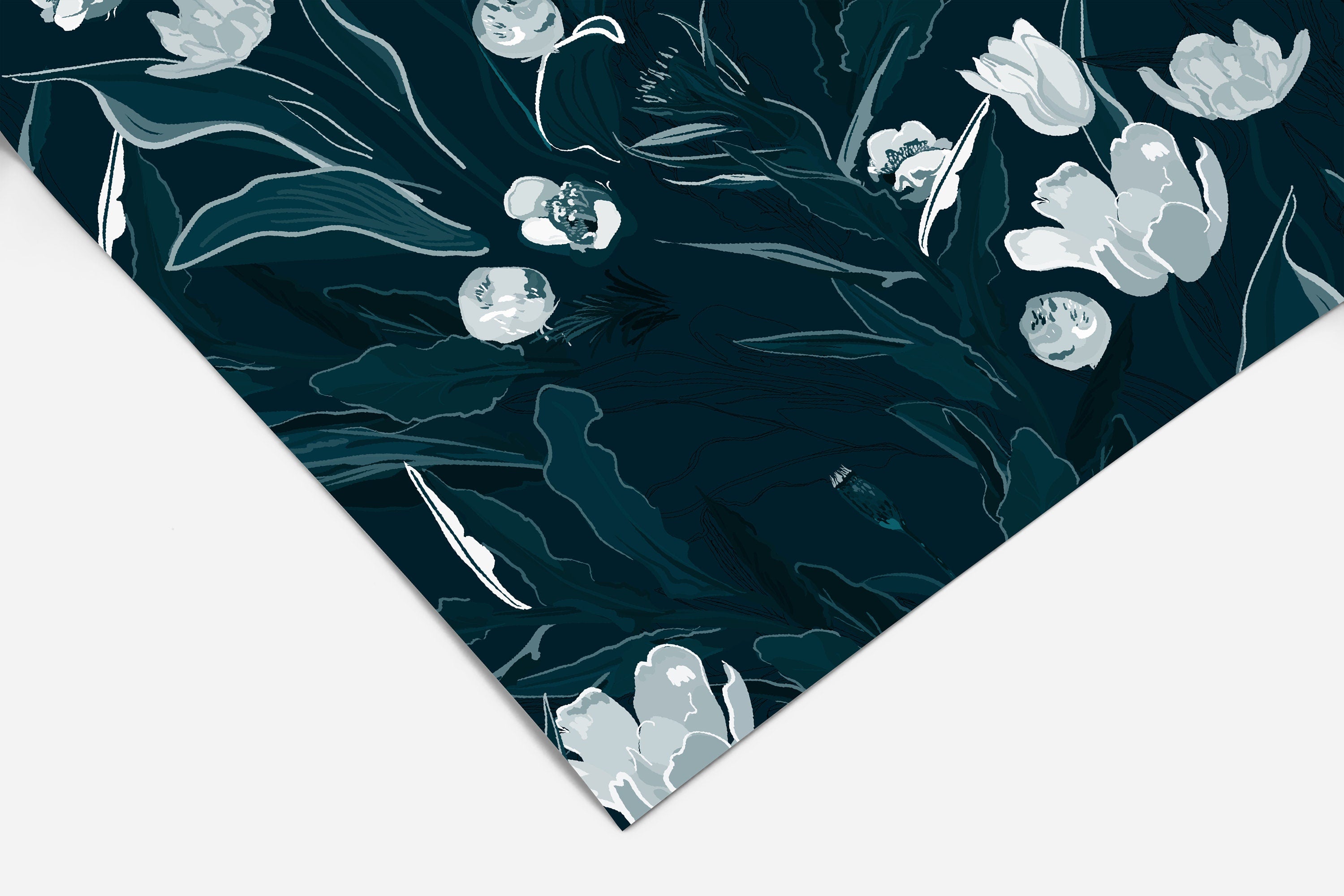 Navy Tulip Floral Wallpaper | Wallpaper Peel and Stick | Removable Wallpaper | Peel and Stick Wallpaper | Wall Paper Peel And Stick  2110 - JamesAndColors