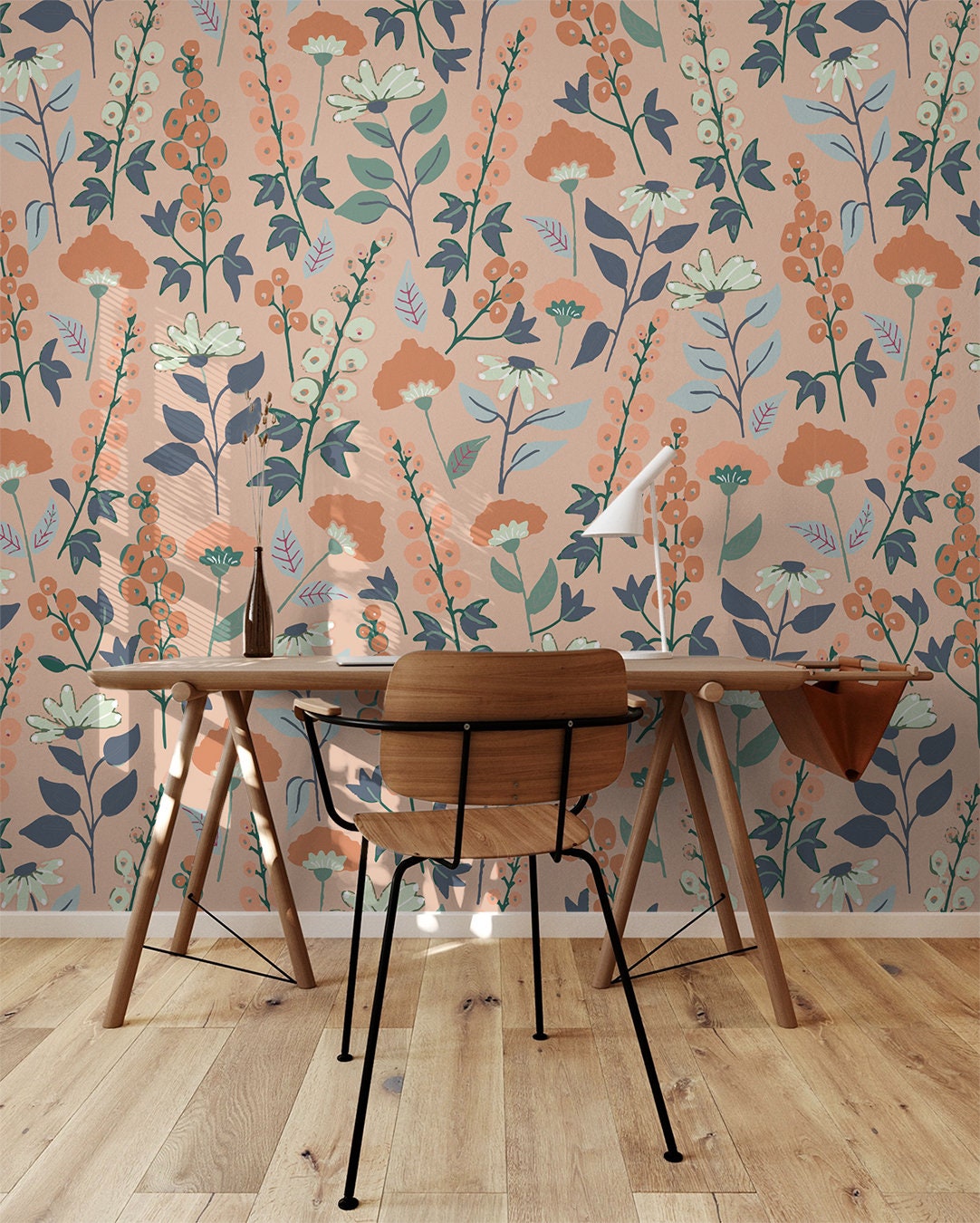 Wildflower Floral Wallpaper | Removable Wallpaper | Peel And Stick Wallpaper | Adhesive Wallpaper | Wall Paper Peel Stick Wall Mural 2310 - JamesAndColors