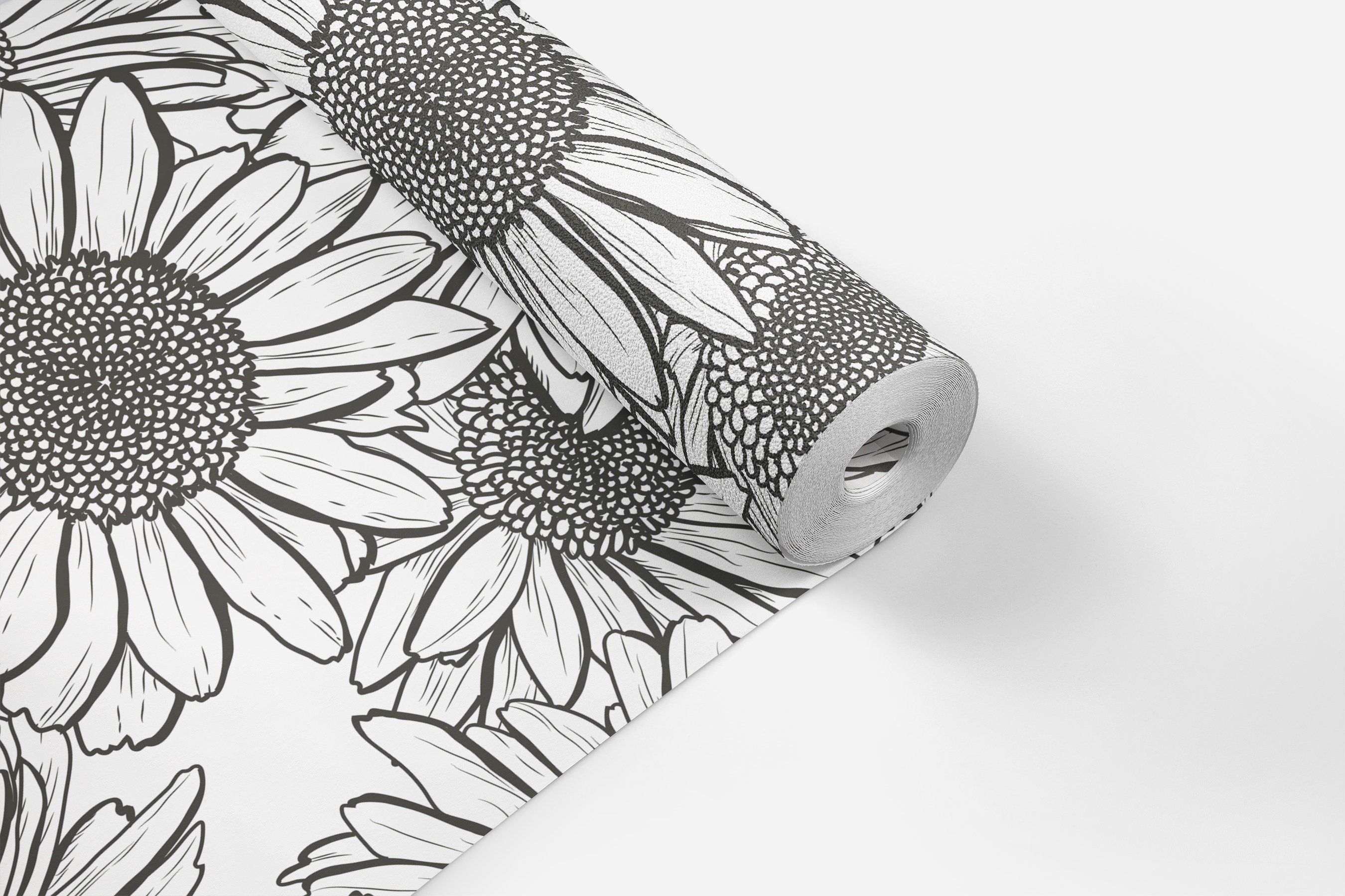 Black and white dandelion Wallpaper - Peel and Stick or Non-Pasted
