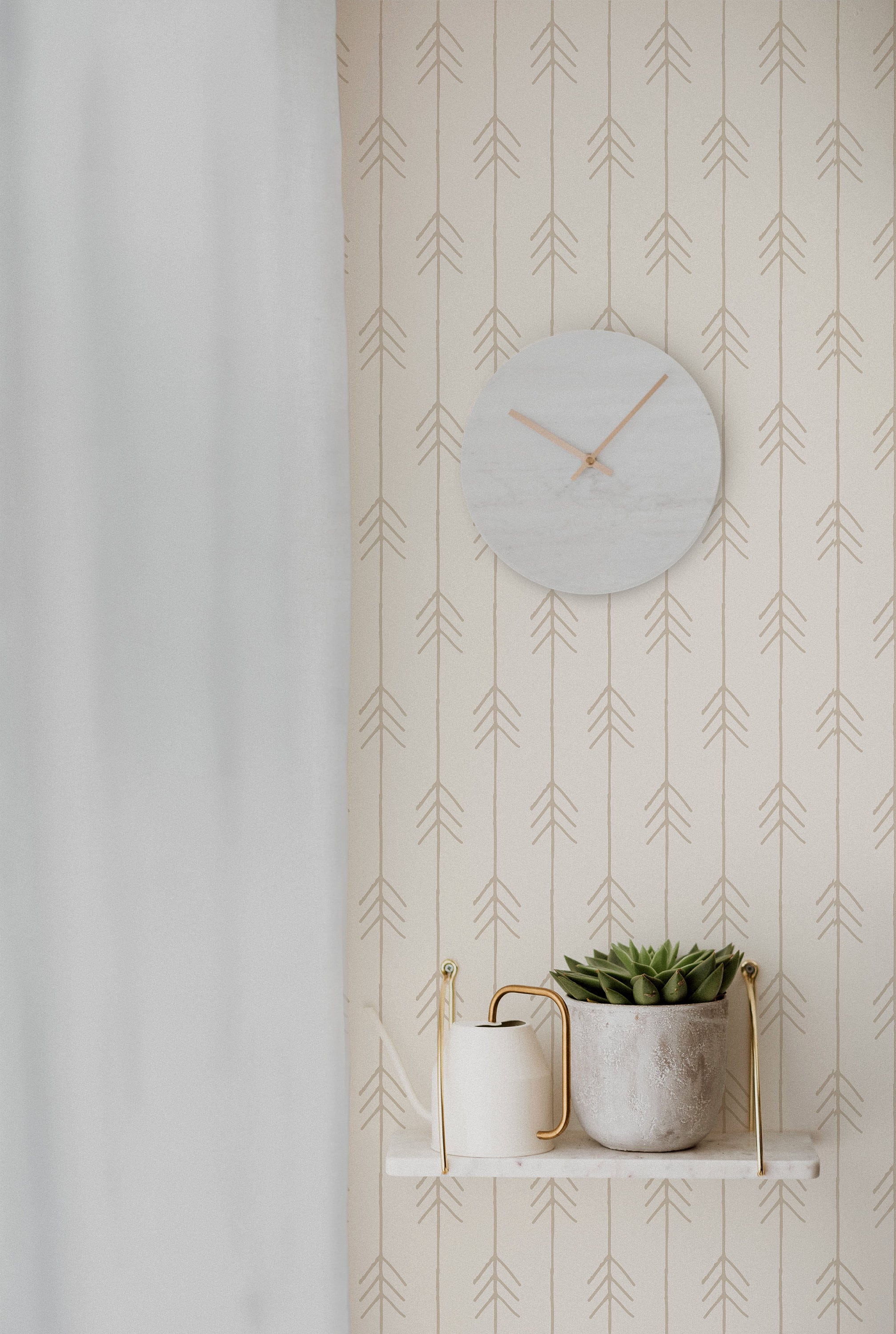 Tan Arrow Wall Decor Wallpaper | Wallpaper Peel and Stick | Removable Wallpaper | Wall Paper Peel And Stick | Wall Mural Wall Decor 658 - JamesAndColors