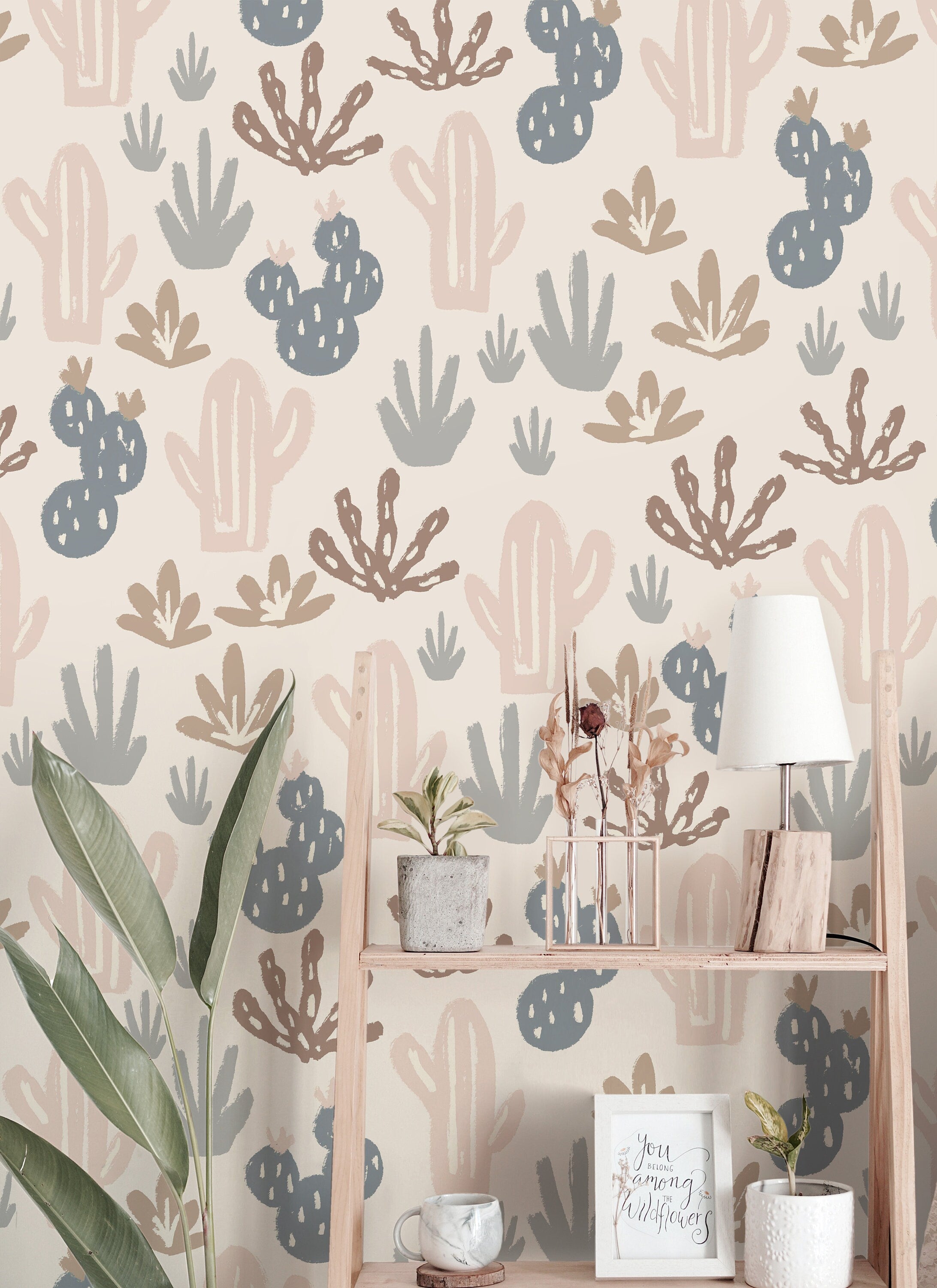 Chameleons Removable Wallpaper Cactus Wallpaper Peel and Stick Fabri   ONDECORCOM