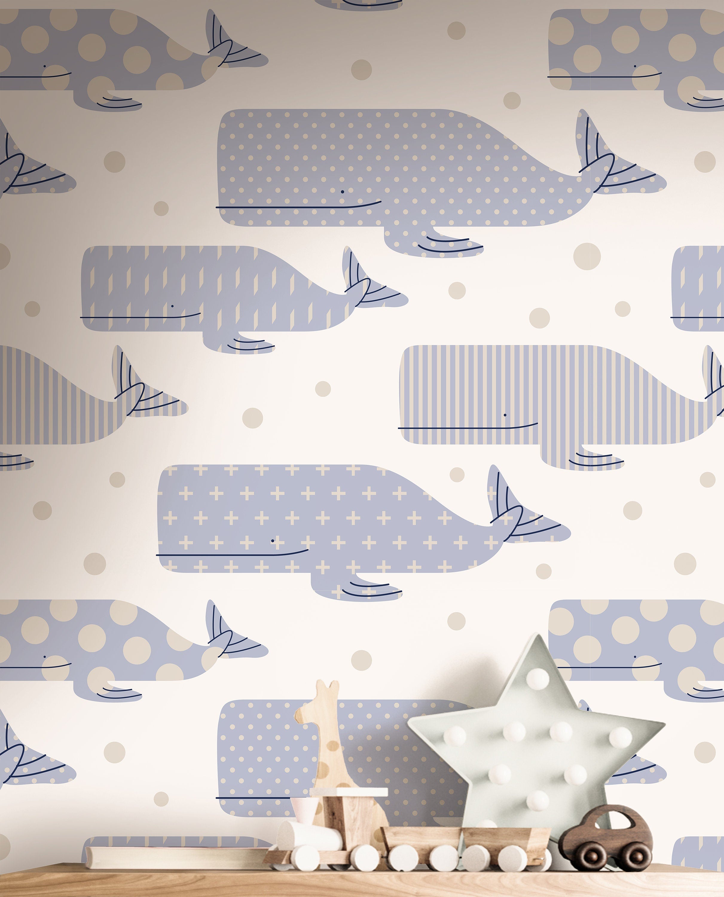 Removable Whale Wallpaper | Boys Nursery Wallpaper | Kids Wallpaper | Childrens Wallpaper | Peel Stick Wallpaper | Boys Room | 191 - JamesAndColors