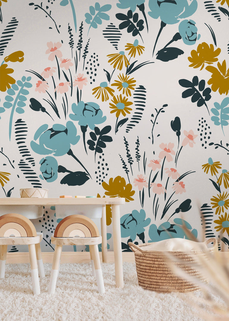 Floral Garden Wallpaper | Girls Nursery Wallpaper | Kids Wallpaper ...