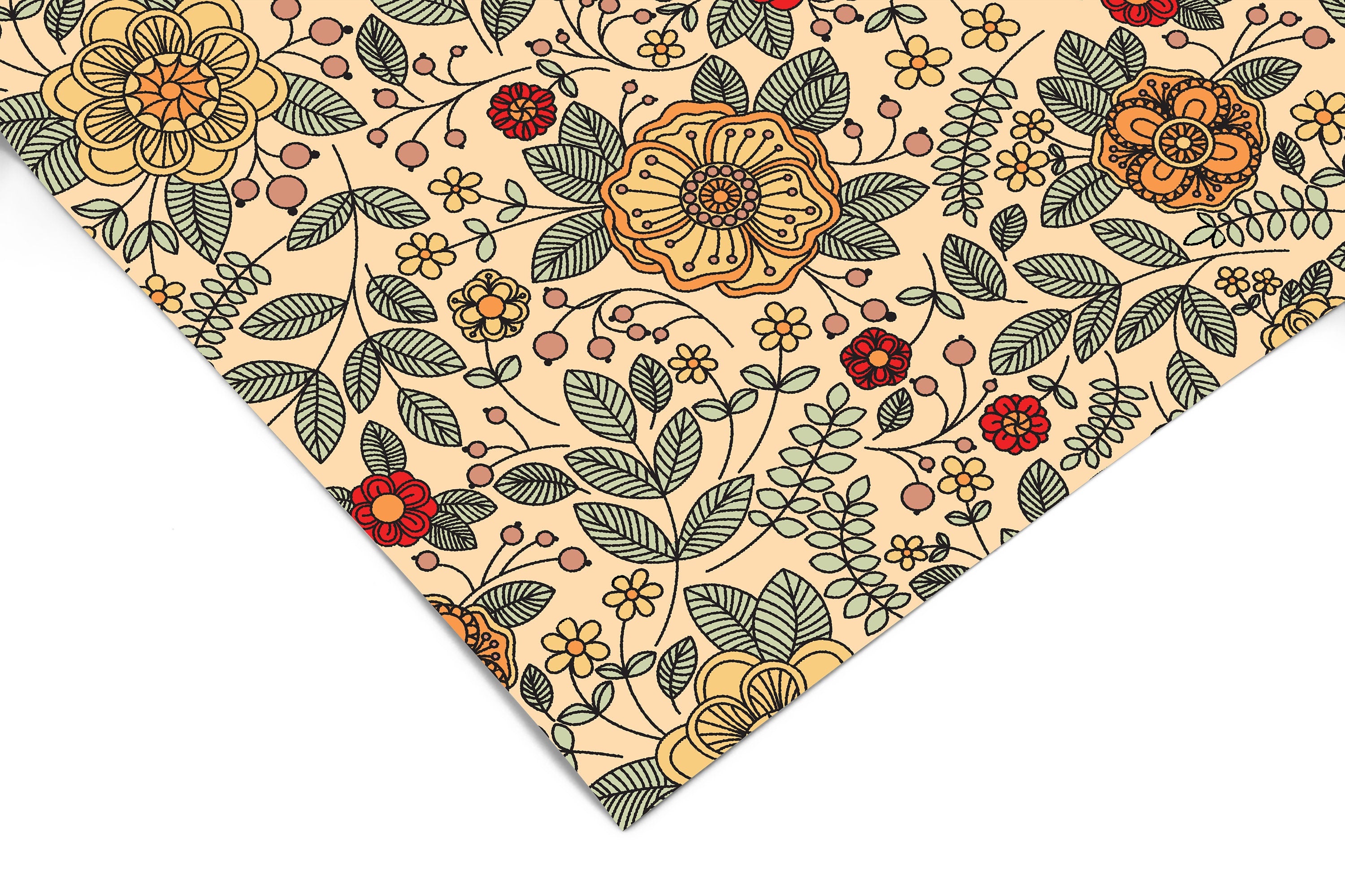 Vintage Floral Contact Paper | Peel And Stick Wallpaper | Removable Wallpaper | Shelf Liner | Drawer Liner | Peel and Stick Paper 1462