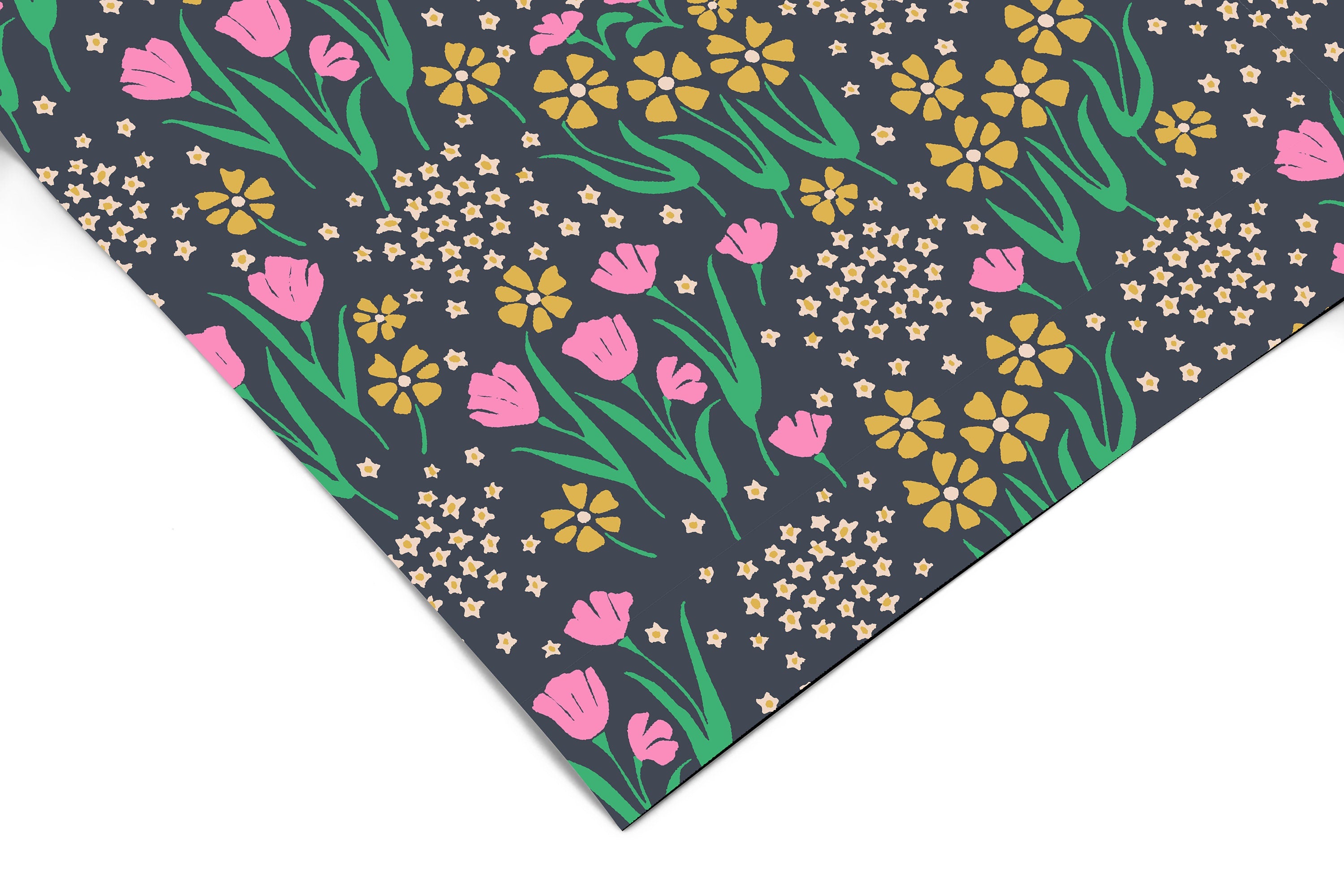 Dark Floral Garden Contact Paper | Peel And Stick Wallpaper | Removable Wallpaper | Shelf Liner | Drawer Liner | Peel and Stick Paper 1562