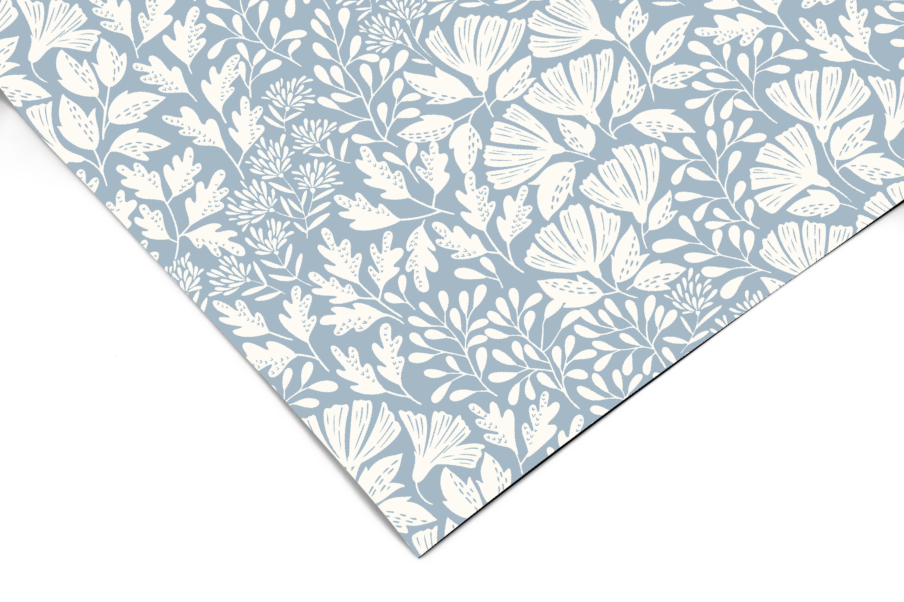 Light Blue Floral Contact Paper | Peel And Stick Wallpaper | Removable Wallpaper | Shelf Liner | Drawer Liner | Peel and Stick Paper 1560