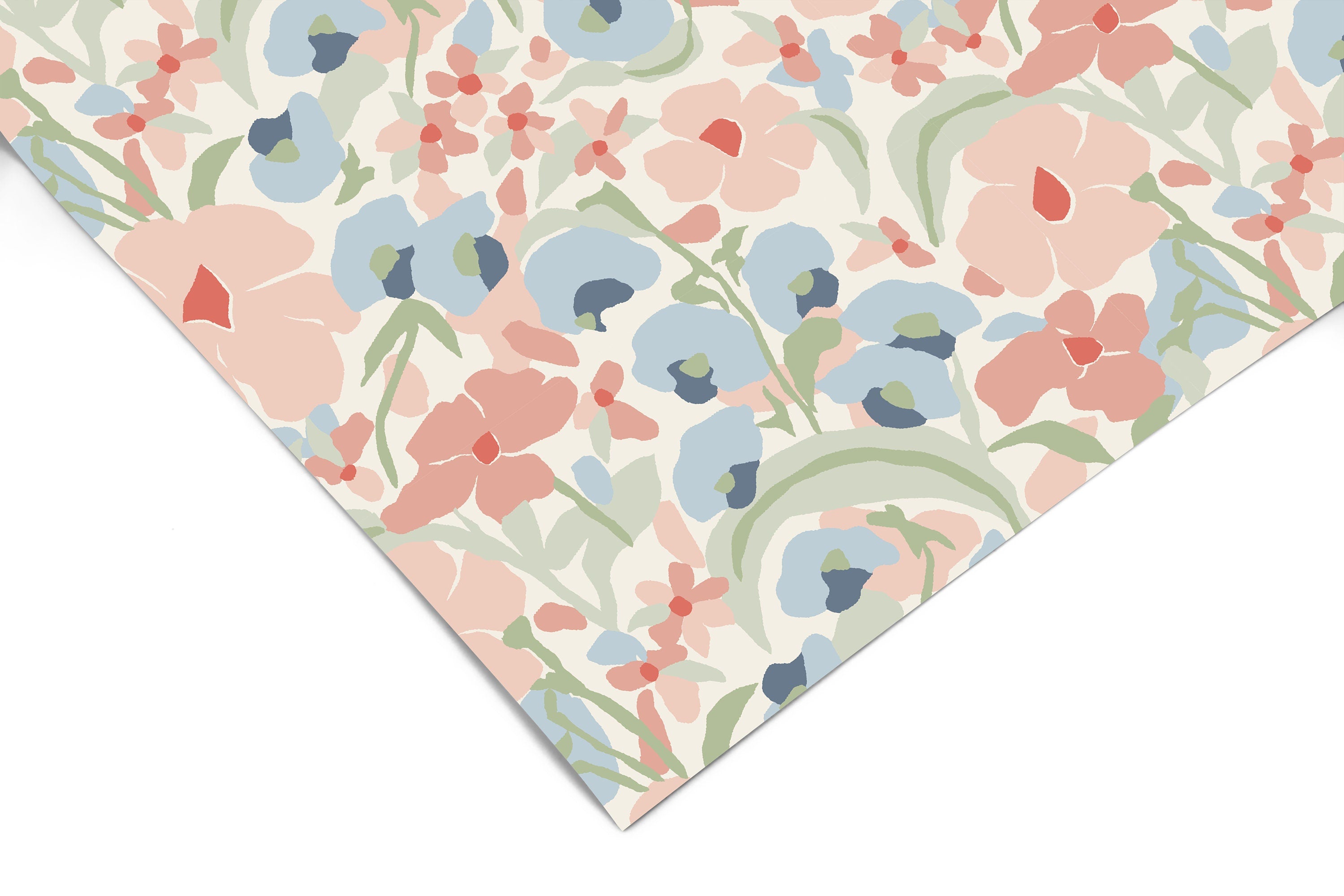 Pink Blue Floral Contact Paper | Peel And Stick Wallpaper | Removable Wallpaper | Shelf Liner | Drawer Liner | Peel and Stick Paper 1590