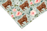 Floral Highland Cow Contact Paper | Peel And Stick Wallpaper | Removable Wallpaper | Shelf Liner | Drawer Liner | Peel and Stick Paper 1583